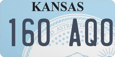 KS license plate 160AQO