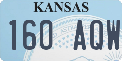 KS license plate 160AQW