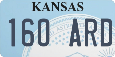 KS license plate 160ARD