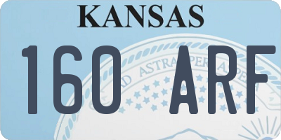 KS license plate 160ARF
