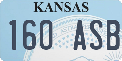 KS license plate 160ASB
