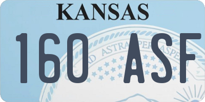 KS license plate 160ASF