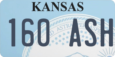 KS license plate 160ASH