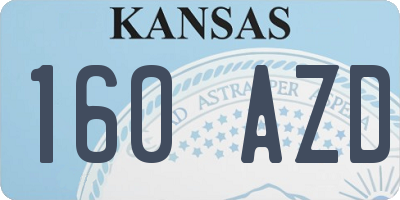 KS license plate 160AZD