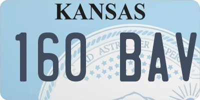 KS license plate 160BAV