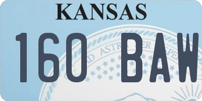 KS license plate 160BAW