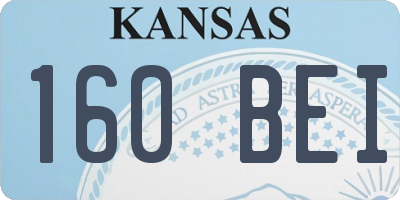 KS license plate 160BEI