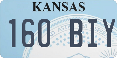 KS license plate 160BIY