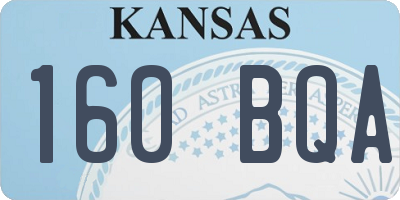 KS license plate 160BQA