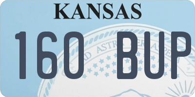 KS license plate 160BUP