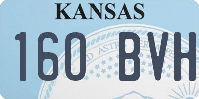 KS license plate 160BVH