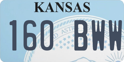 KS license plate 160BWW