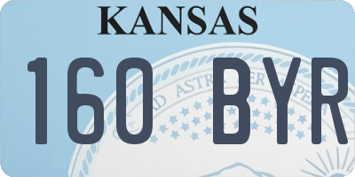 KS license plate 160BYR