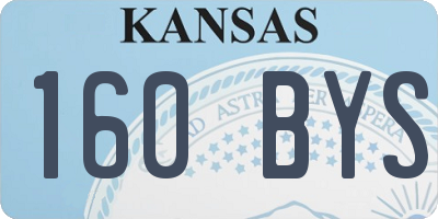 KS license plate 160BYS