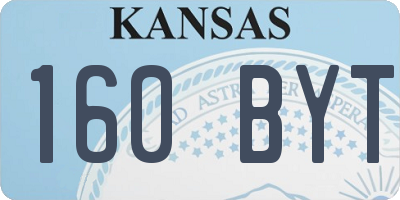 KS license plate 160BYT