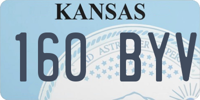 KS license plate 160BYV
