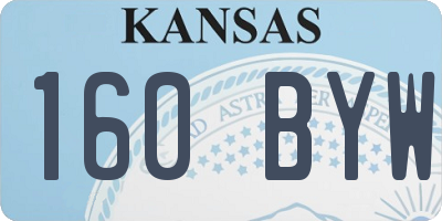 KS license plate 160BYW