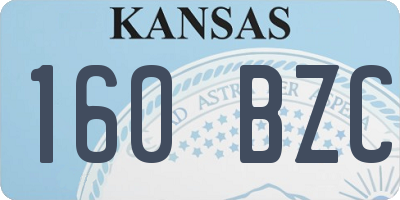 KS license plate 160BZC