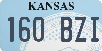KS license plate 160BZI