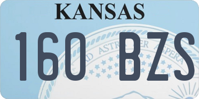 KS license plate 160BZS