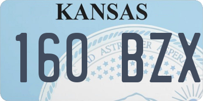 KS license plate 160BZX
