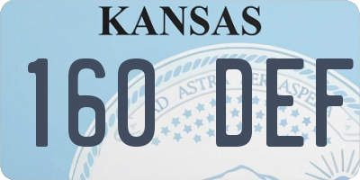 KS license plate 160DEF
