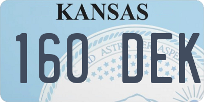 KS license plate 160DEK
