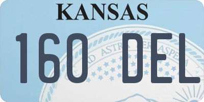 KS license plate 160DEL