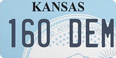 KS license plate 160DEM
