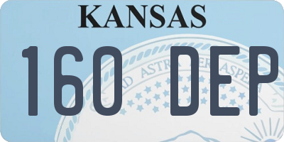 KS license plate 160DEP