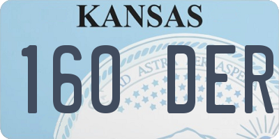 KS license plate 160DER