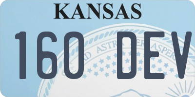 KS license plate 160DEV