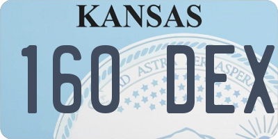 KS license plate 160DEX