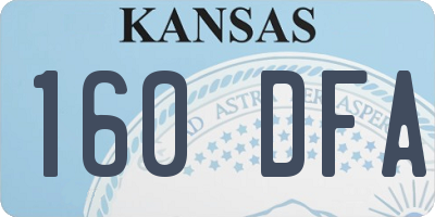 KS license plate 160DFA