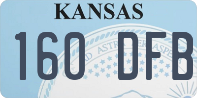 KS license plate 160DFB