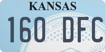 KS license plate 160DFC
