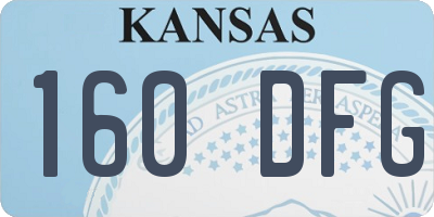 KS license plate 160DFG