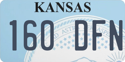 KS license plate 160DFN