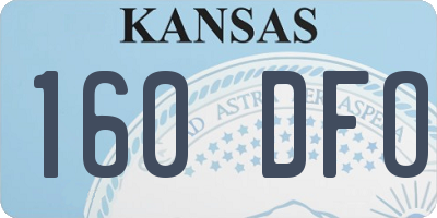 KS license plate 160DFO
