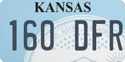 KS license plate 160DFR