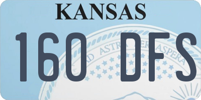 KS license plate 160DFS