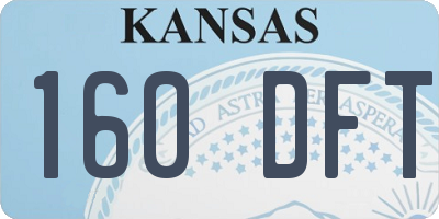 KS license plate 160DFT