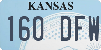 KS license plate 160DFW