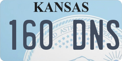 KS license plate 160DNS