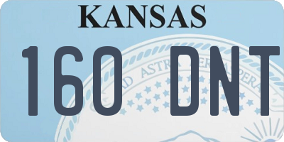 KS license plate 160DNT