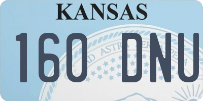 KS license plate 160DNU