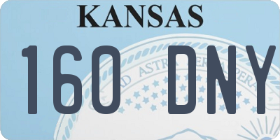 KS license plate 160DNY