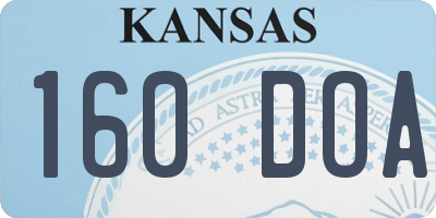 KS license plate 160DOA