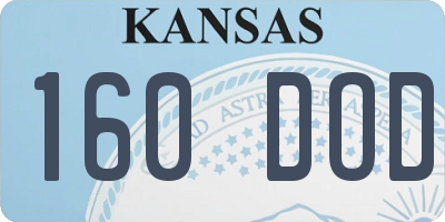 KS license plate 160DOD