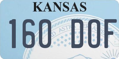 KS license plate 160DOF
